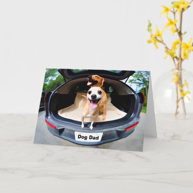 Carte Fête des pères de chiens mignons (Fleur jaune)