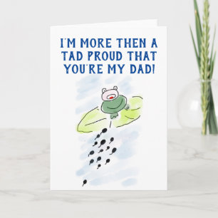 Carte Fête des pères de Fils Fille Tadpole Frog Cute