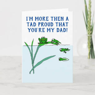 Carte Fête des pères de Fils Fille Tadpole Frog Cute
