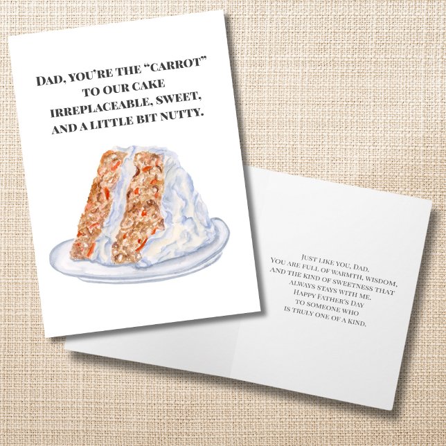 Carte Fête des pères de gâteau carotté aquarelle (Créateur téléchargé)