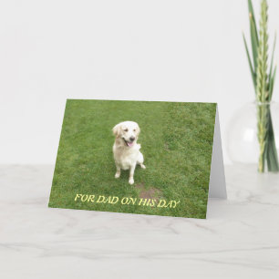 Carte Fête des pères de golden retriever