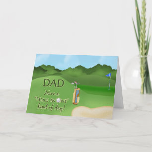 Carte Fête des pères de golf pour papa - Trou en un