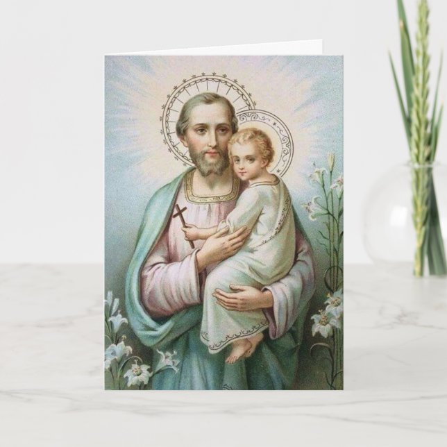 Carte Fête des pères de Jésus d'enfant de St Joseph de (Devant)