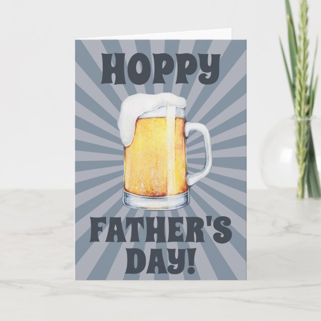 Carte Fête des pères de la bière rousse Sunburst Blue (Devant)