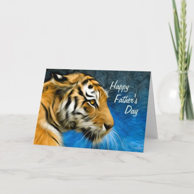 Carte Fête des pères de peinture Tiger Art (Devant)