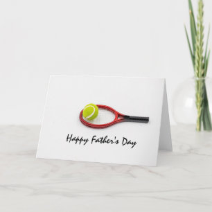 Carte Fête des pères de tennis avec balle et raquette su