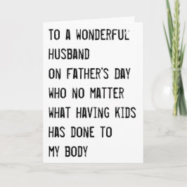 Carte Fête des pères drôle "au mari"