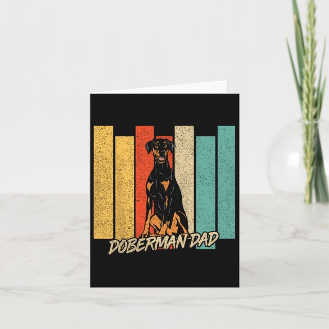 Carte Fête des pères du propriétaire du chien Doberman D (Devant)