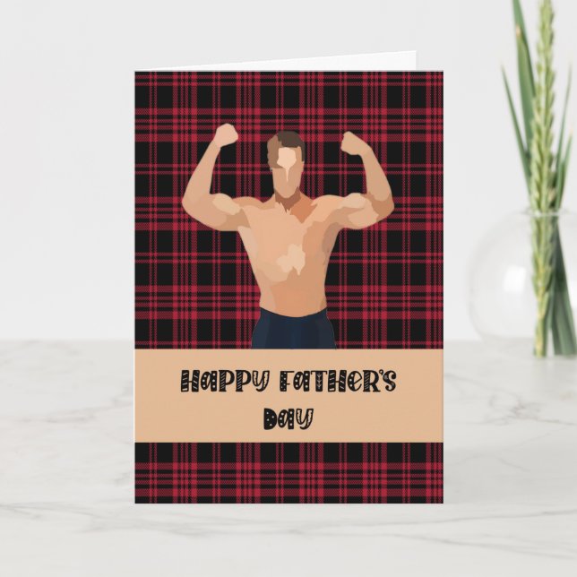 Carte fête des pères en Lumberjack Plaid pour Frèr (Devant)