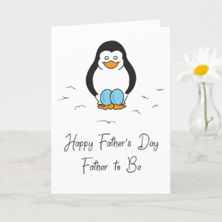 Carte Fête des Pères futur papa de jumeaux Cute Penguin