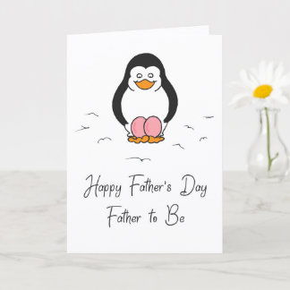 Carte Fête des Pères futur papa de jumelles F pingouin m