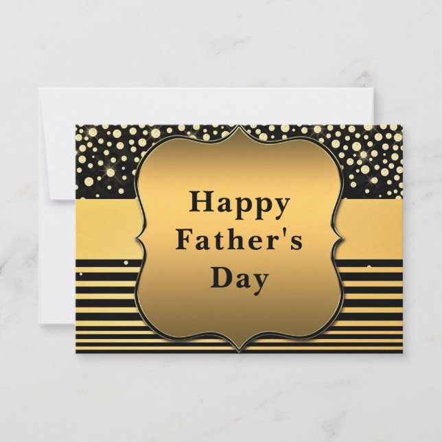 Carte Fête des pères Gold avec texte Meilleur papa (Devant)
