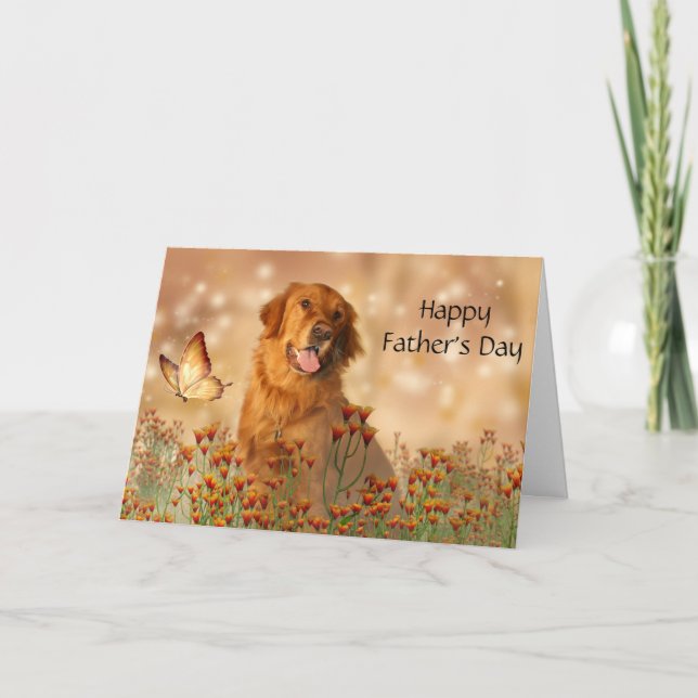 Carte Fête des pères Golden Retriever (Devant)