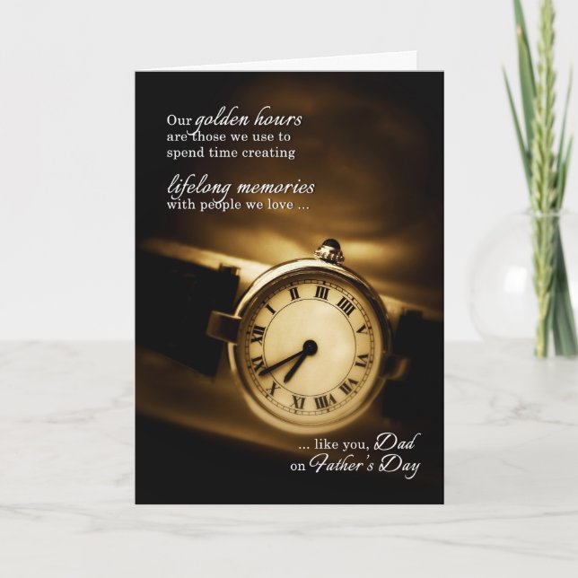 Carte Fête des pères Golden Years Timepiece pour papa (Devant)