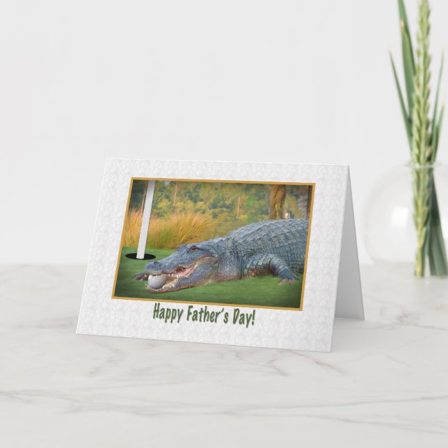 Carte Fête des pères, golf, alligator (Devant)