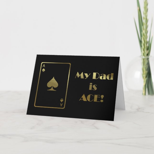 Carte Fête des pères heureuse avec le noir et l'or de (Devant)