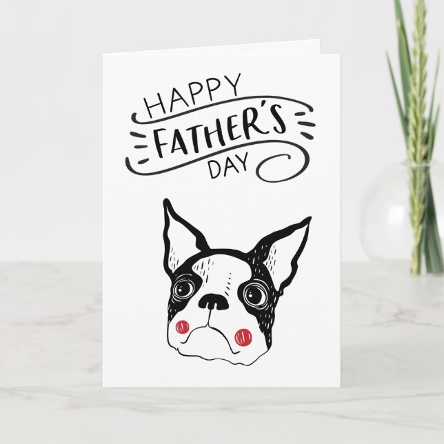 Carte Fête des pères heureuse pour le papa de chien | (Devant)