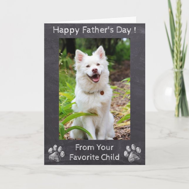 Carte Fête des pères joyeuse - Cute Dog Favori - Photo (Devant)