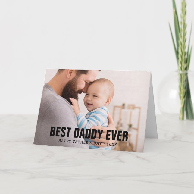 Carte Fête des pères Meilleur Papa Jamais Photo Salutati (Devant)