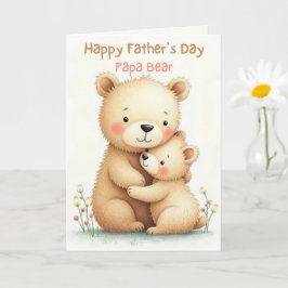 Carte Fête des pères mignonne avec ours doux Pastel Anim