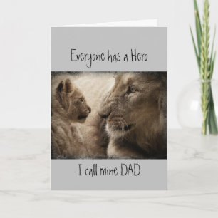 Carte Fête des pères mignonne, papa mon héros, famille L