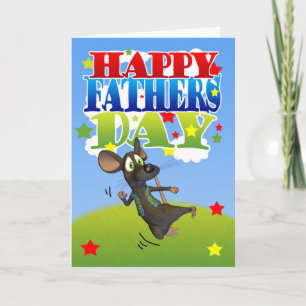 Carte fête des pères mignonne souris applaudisseme