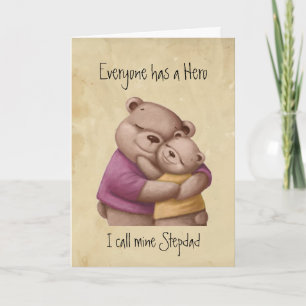 Carte Fête des pères mignonne Stepdad Grand grand grand-