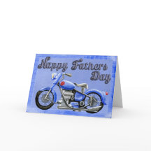 Carte Fête des pères moto bleue