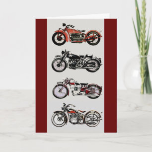 Carte Fête des pères MOTORCYCLES vintage