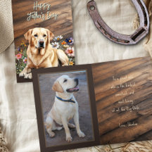 Fête des pères papa chien de laboratoire jaune
