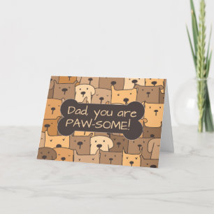 Carte Fête des pères Papa De Nous Tous Chiens Mignons Dr