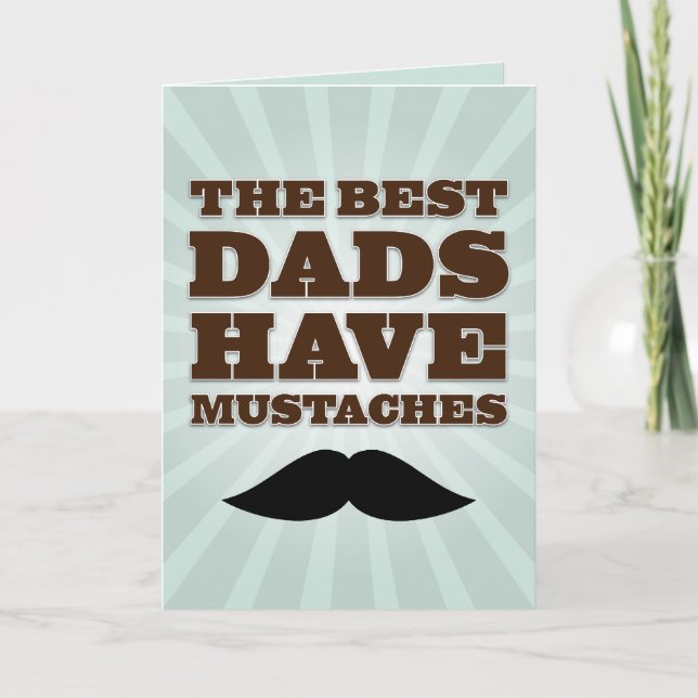 Carte Fête des pères papa Moustache (Devant)