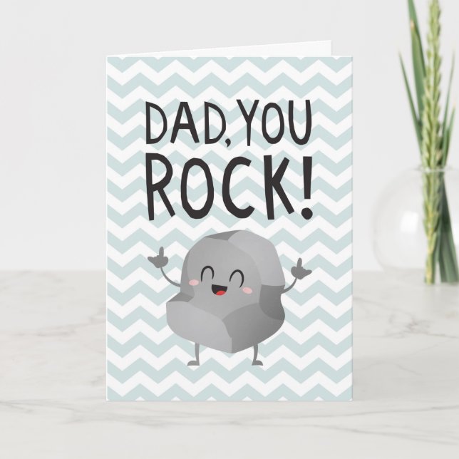 Carte Fête des pères Papa, tu fais du rock drôle kawaii  (Devant)