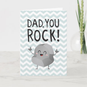 Carte Fête des pères Papa, tu fais du rock drôle kawaii 