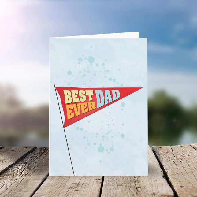 Carte Fête des pères Pennant meilleur jamais papa (Créateur téléchargé)
