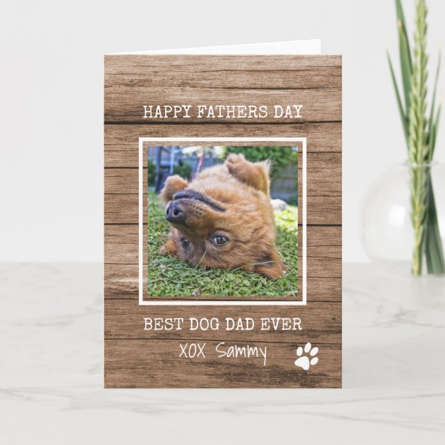 Carte Fête des pères photo de Best Dog Dad Ever (Devant)