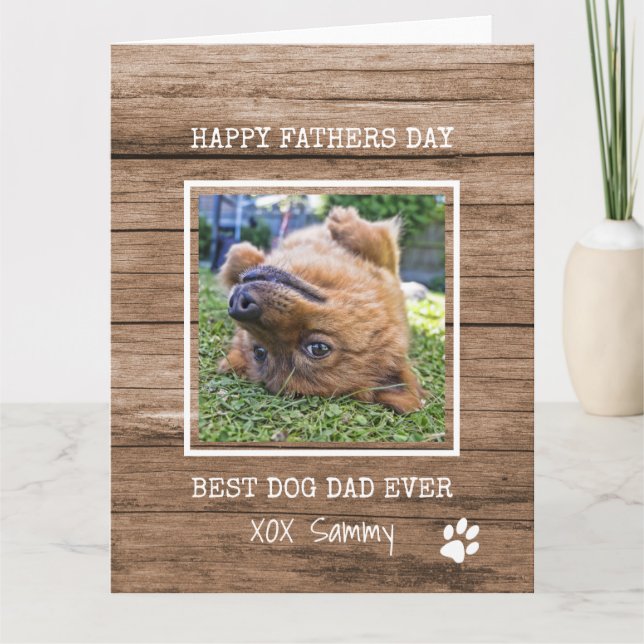 Carte Fête des pères photo de Best Dog Dad Ever (Devant)
