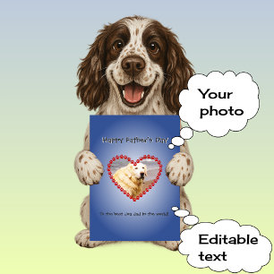 Carte Fête des pères photo de papa chien personnalisé