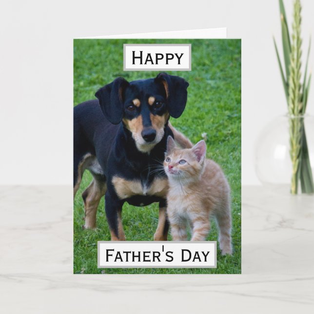 Carte Fête des Pères Photo du meilleur Papa des animaux  (Devant)