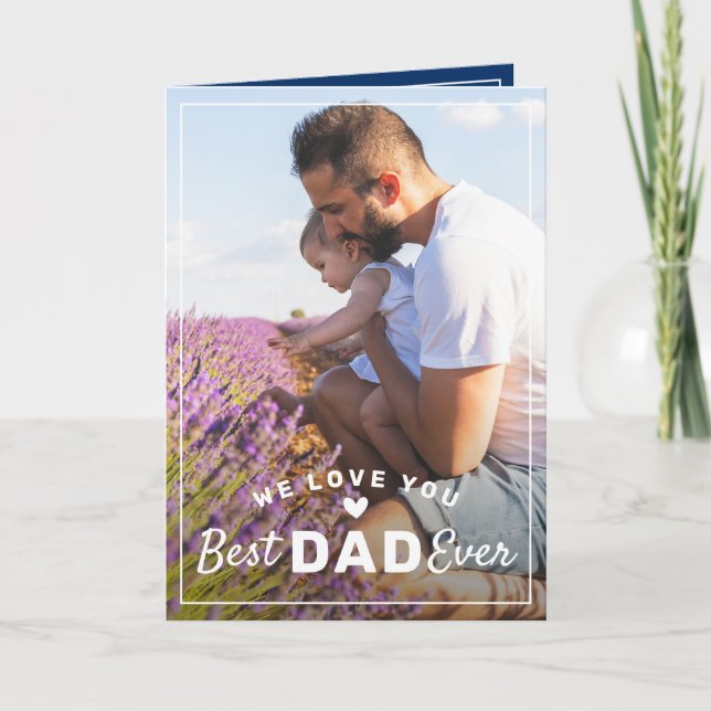 Carte Fête des pères photo Elegant Best Dad Ever 2 (Devant)