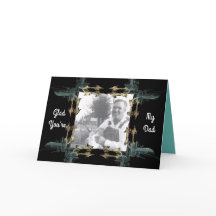 Fête des pères photo Fractal Art Frame Noir & Turq