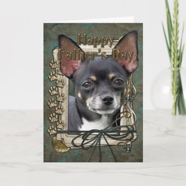 Carte Fête des pères - Poches de pierre - Chihuahua - Is (Devant)