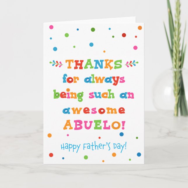 Carte fête des pères pour Abuelo (Devant)
