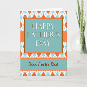 Carte fête des pères pour Foster Dad, Diamond Jacquard D