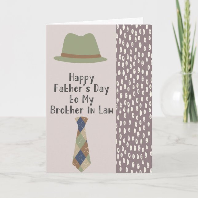 Carte Fête des pères pour Frère en Droit Gris & Vert (Devant)