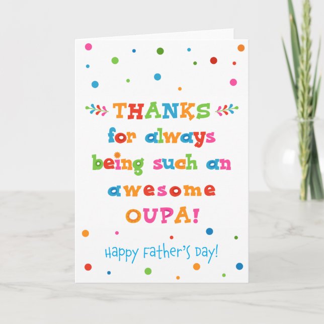 Carte fête des pères pour Oupa (Devant)