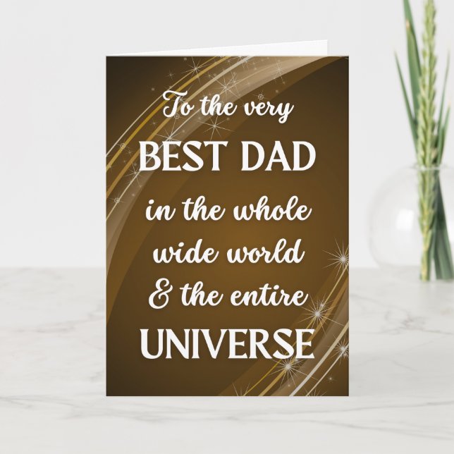 Carte Fête des pères pour papa Père Universe Thème (Devant)