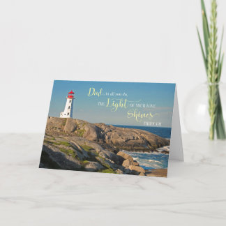Carte Fête des Pères pour Papa Phare sur la côte rocheus