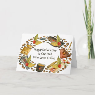 Carte Fête des pères pour papa qui aime le café
