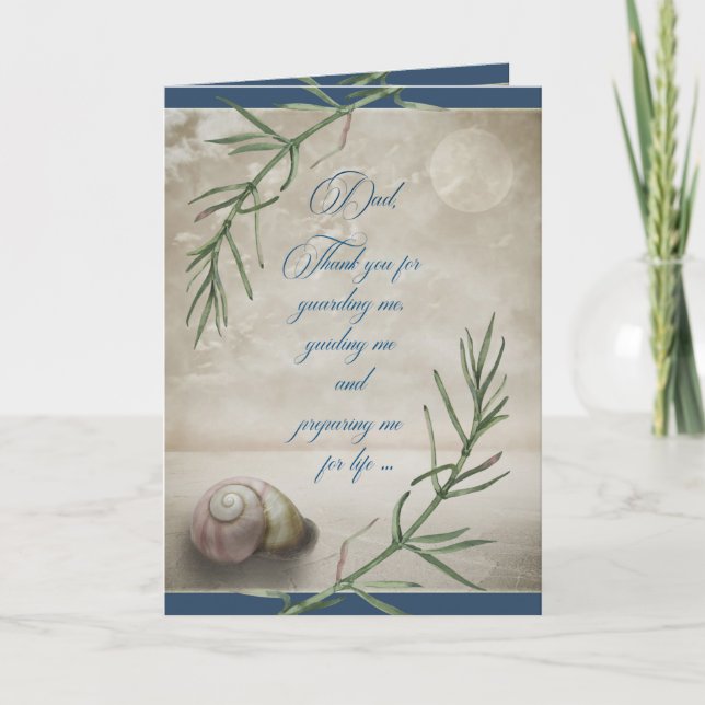 Carte Fête des pères pour Papa Seashell sur la plage (Devant)